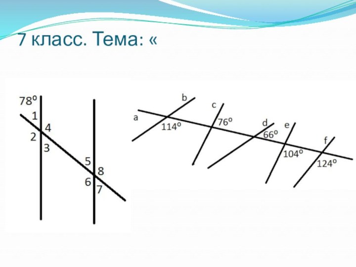 7 класс. Тема: «