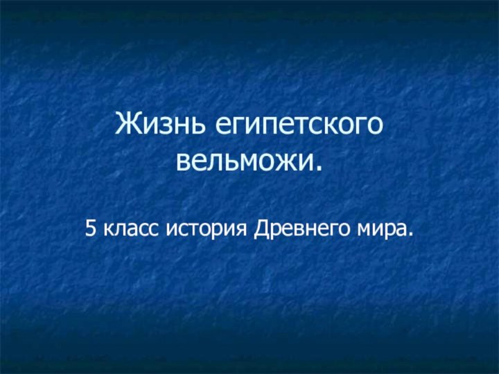 Жизнь египетского вельможи.5 класс история Древнего мира.