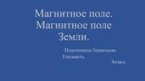 Презентация по физике  Магнитное поле Земли Автор Терентьева Елизавета, 9 класс