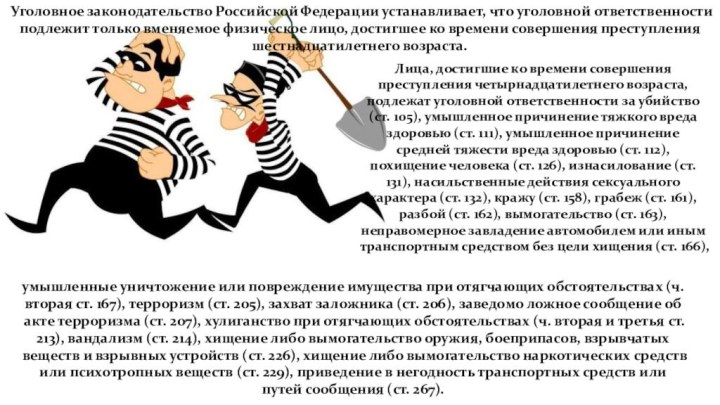 Уголовное законодательство Российской Федерации устанавливает, что уголовной ответственности подлежит только вменяемое физическое