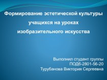 Формирование эстетической культуры учащихся на уроках изобразительного искусства