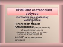 Презентация Правила составления ребусов. Заготовки для занятия.