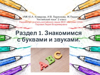 Презентация по английскому языку 2 кл. Знакомство с буквами и звуками