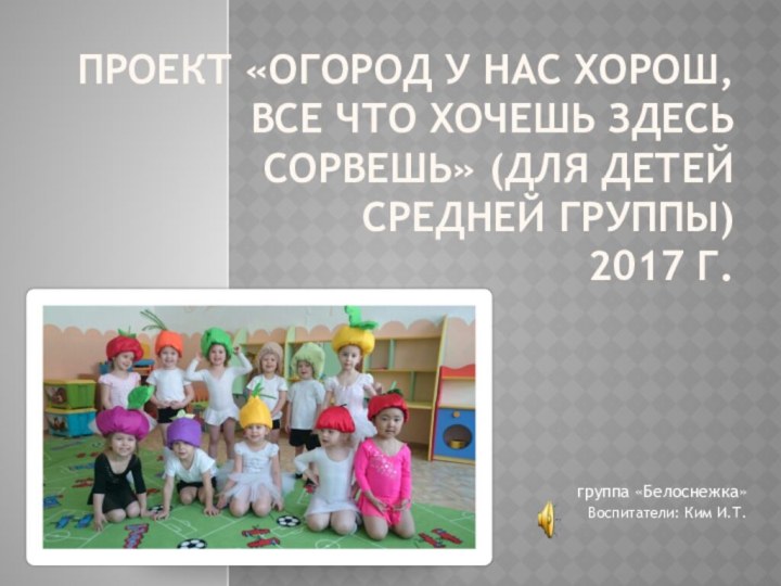 Проект «Огород у нас хорош, все что хочешь здесь сорвешь» (для детей