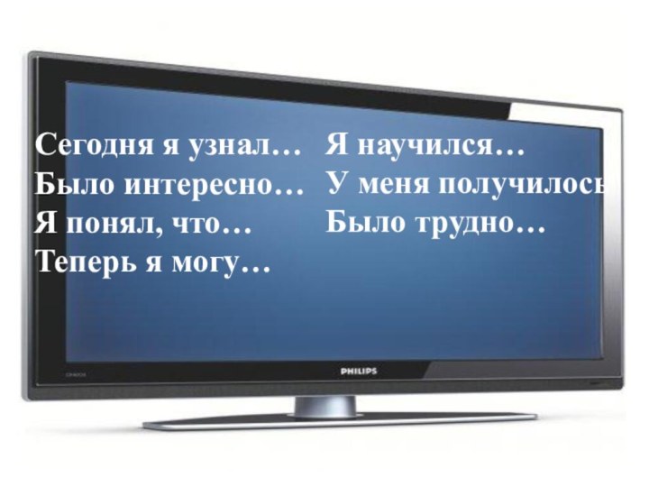 Сегодня я узнал…  Было интересно…  Я понял, что…  Теперь