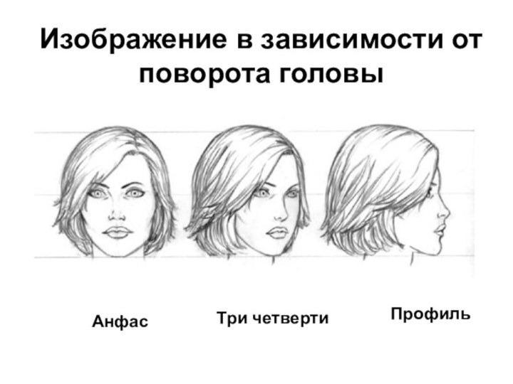 Изображение в зависимости от поворота головыАнфасТри четвертиПрофиль