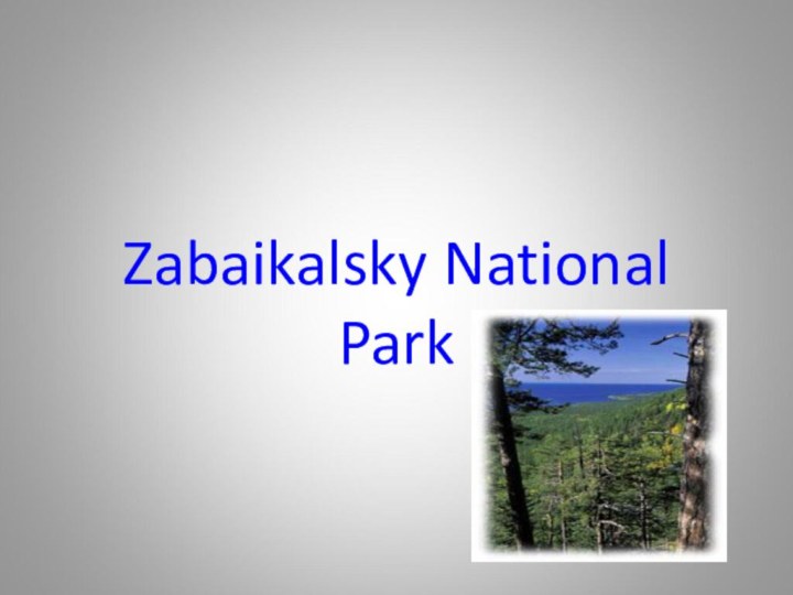 Zabaikalsky National Park