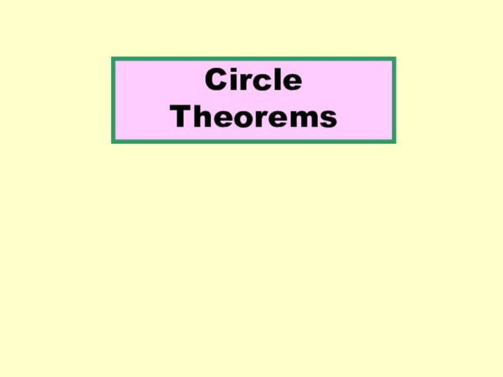 Circle Theorems