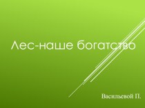 Презентация Лес наше богатство