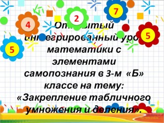 Презентация по математике на тему:Закрепление таблицы умножения и деления