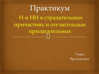 7 класс. Русский язык. Н и НН