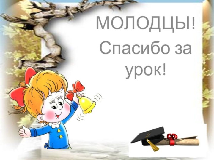 МОЛОДЦЫ!Спасибо за урок!