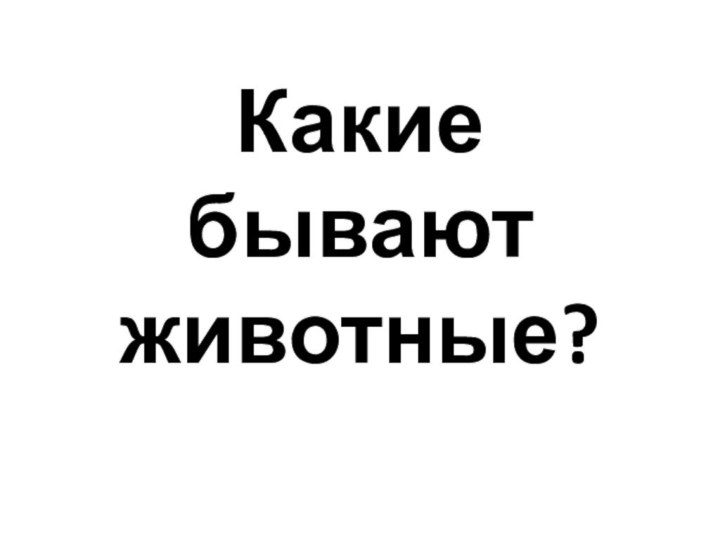 Какие бывают животные?