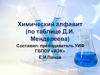 Викторина Химический алфавит (по таблице Д.И.Менделеева)