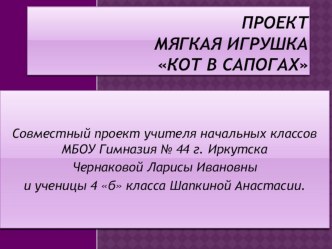 Презентация. Проект Мягкая игрушка