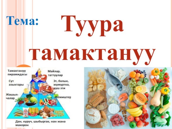 Тема:Туура тамактануу