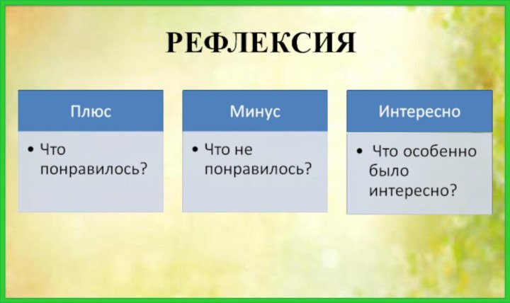 РЕФЛЕКСИЯ