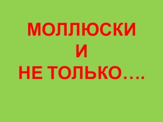 Презентация по окружающему миру Моллюски и не только...(3кл)