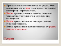Презентация по русскому языку на тему Согласование имени прилагательного с именем существительным (5 класс)