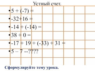 Презентация Разность целых чисел