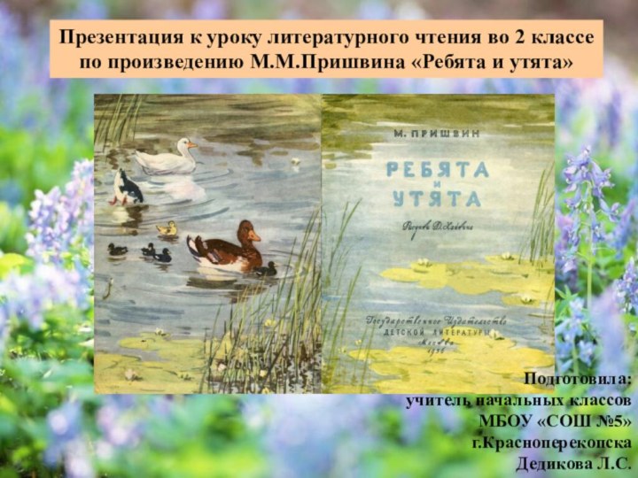 Презентация к уроку литературного чтения во 2 классе по произведению М.М.Пришвина «Ребята