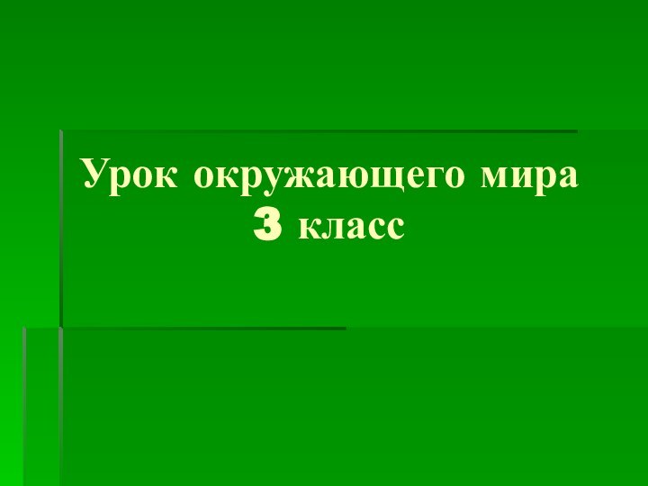 Урок окружающего мира  3 класс