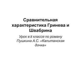 Презентация по литературе к роману Пушкина А.С.Капитанская дочка ( 8 класс)