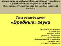 Исследовательская работа + презентация к работе Вредные звуки