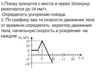 Презентация по физике для 10 класса  решение задач. Прямолинейное равноускоренное движение.