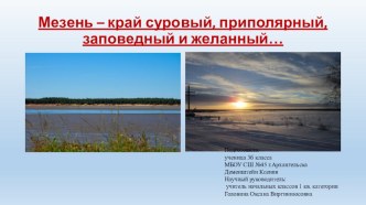 Мезень – край суровый, приполярный, заповедный