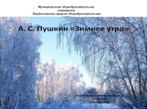 Презентация по литературному чтению на тему: А.С.Пушкин Зимнее утро, 3 класс