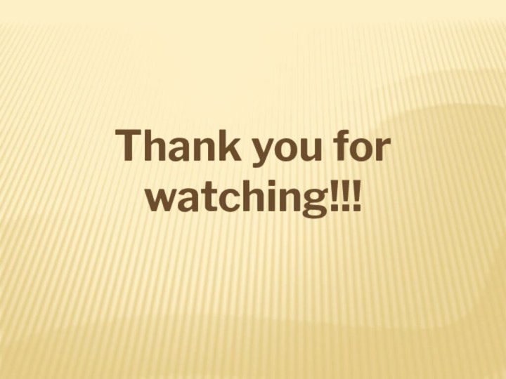 Thank you for watching!!!