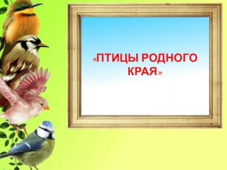 Презентация Птицы родного края