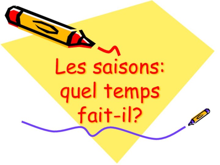 Les saisons: quel temps fait-il?