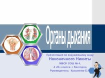 Презентация по окружающему миру Органы дыхания 4 класс