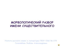 Самые неинтересные уроки морфологии. Морфологический разбор имени существительного