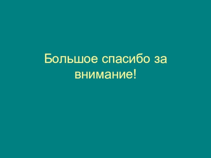 Большое спасибо за внимание!