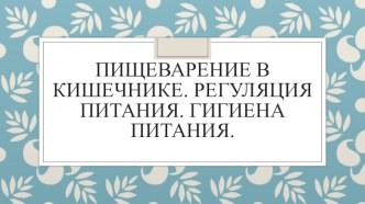 Презентация по биологии на тему Пищеварение в кишечнике (8 класс)