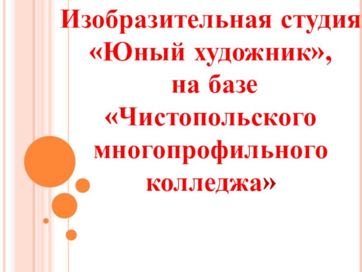 Изобразительная студия «Юный художник»,  на базе «Чистопольского многопрофильного колледжа»