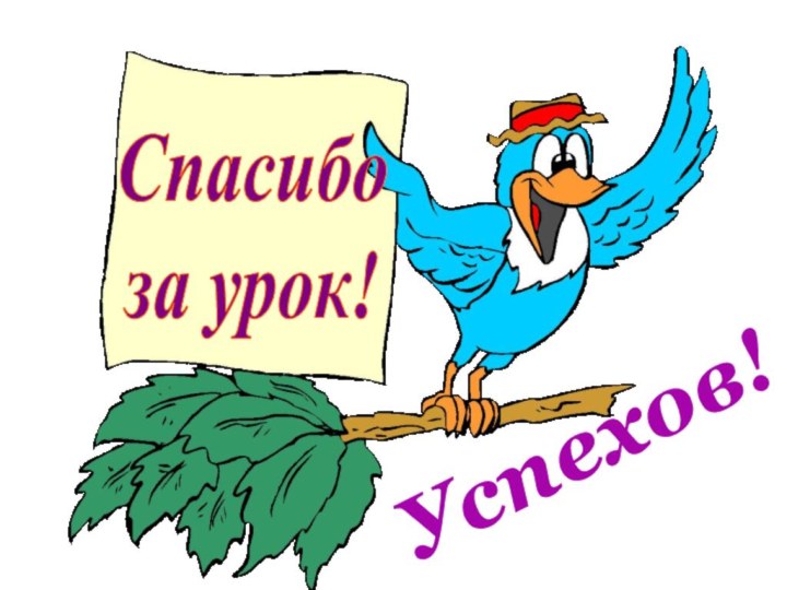 Спасибоза урок!Успехов!