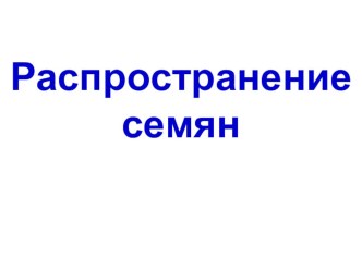 Презентация по окружающему миру на тему Распространение семян