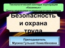 Данная презентация содержит требования по составлению инструкции по безопасности и охране труда по профессии