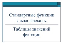 Презентация по информатике на тему Стандартные функции языка Паскаль