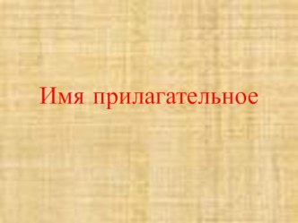 Презентация по русскому языку Имя прилагательное 6 класс