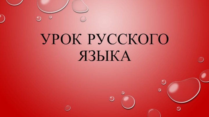 Урок русского языка