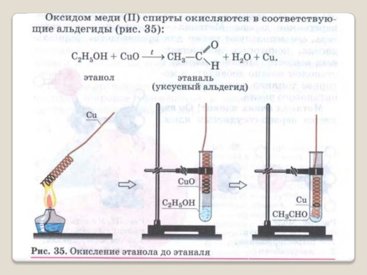 Оксидом меди и водородом является. Восстановление оксида меди 2. Оксид меди 1 нагревание. Реакция окисления спиртов оксидом меди 2.
