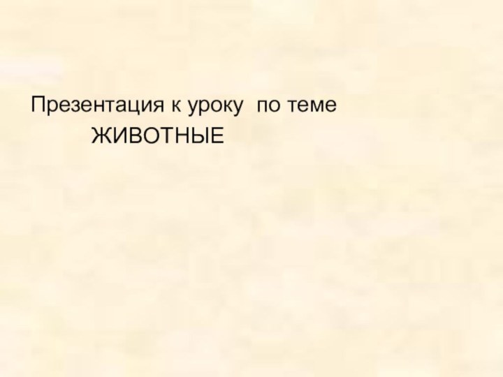 Презентация к уроку по теме     ЖИВОТНЫЕ