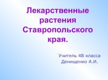 Презентация Лекарственные растения Ставропольского края