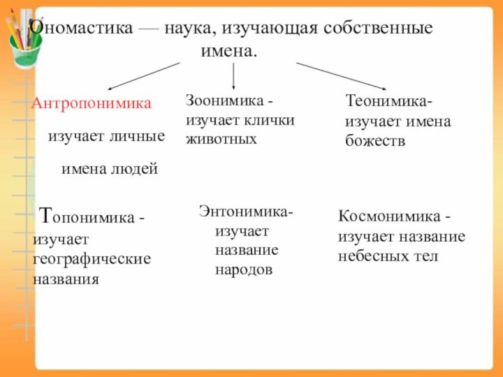 Имена собственные изучают