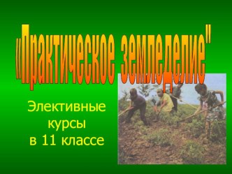 Презентация к вводному занятию по элективному курсу Практическое земледелие (11 класс)